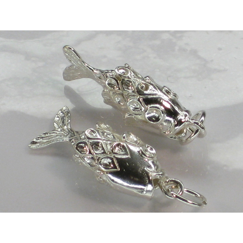 Sterling Silver Fish Charm, Movable Design